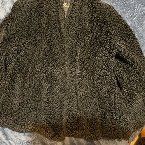 Plush Black Teddy Jacket Oversized Fit